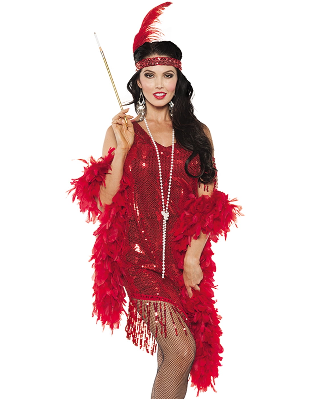 Red Sequined Swinging Flapper Dress 20 ...